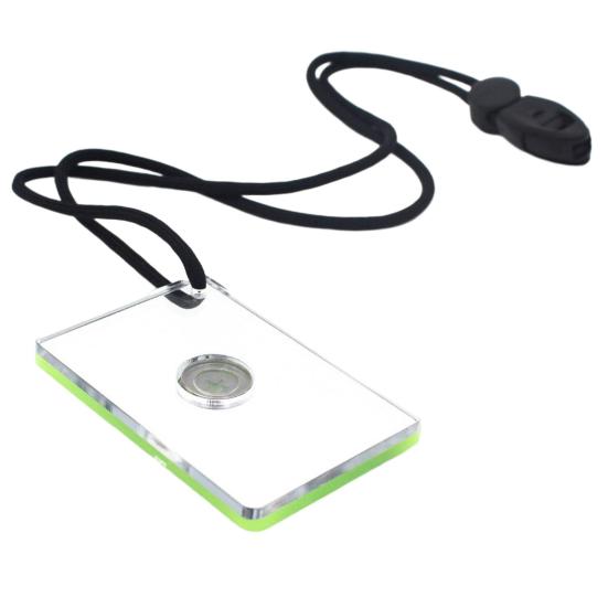 Multifunctional Signal Mirror with Compass Whistle Lanyard Good Reflection Effect Acrylic Emergency Rescue Survival Mirror SOS First Aid Accessories