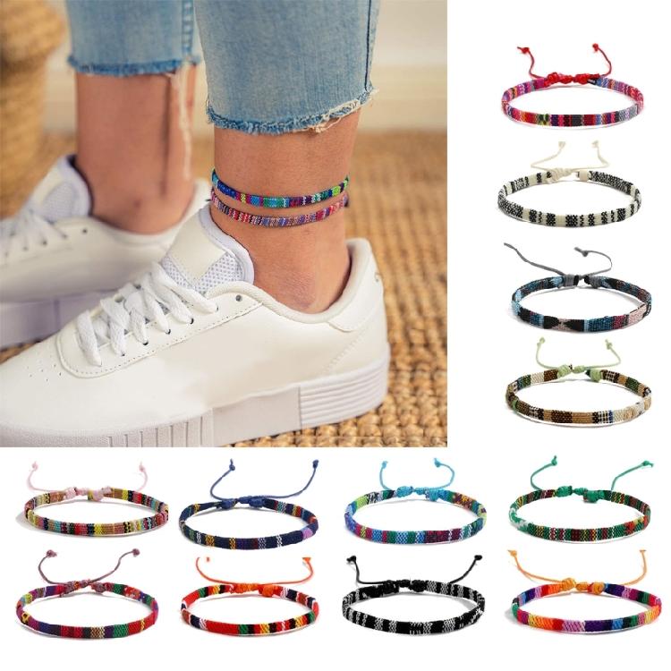 Pack of 12 Cotton Linen Bracelets Versatile Woven Bracelets Accessory Braided Chain for Daily Wear Dates Parties