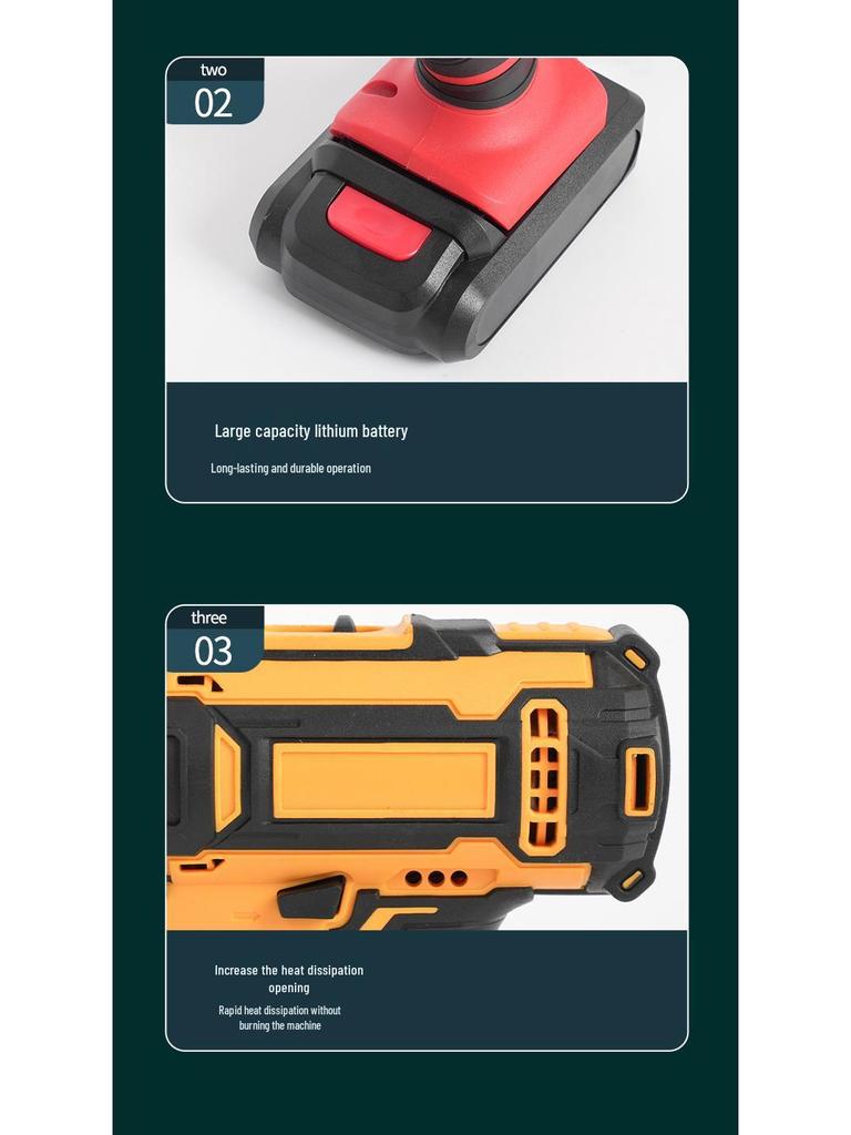 Многофункциональная электрическая дрель с литиевой батареей высокой мощности - Портативная перезаряжаемая ударная дрель для домашнего использования