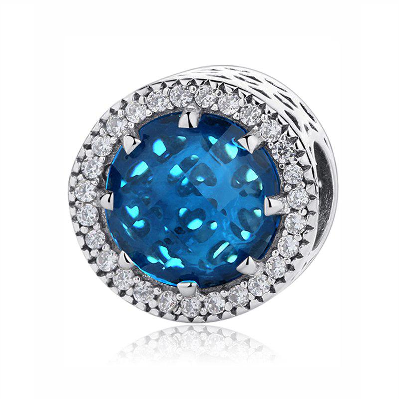 Шарм из стерлингового серебра 925 пробы с голубым кристаллом