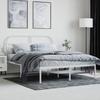 Vidaxl Металлическая Рама Кровати С Изголовьем, Белая, 140X190 См