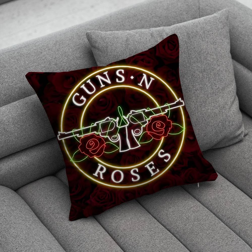 Band GGuns N Roses Print Pattern Sofa Cushion Cover Pillowcase Home Party Car Bedding