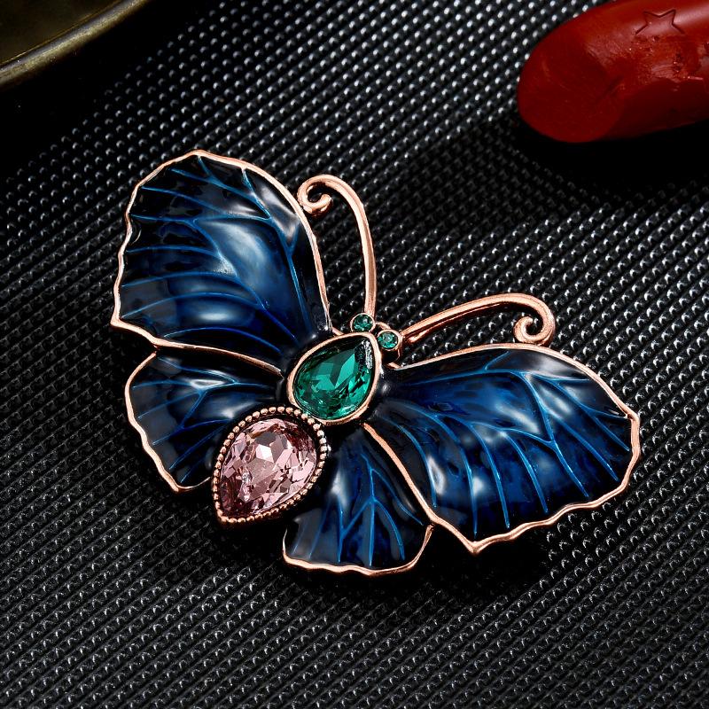 Design Sense European Elegance Exquisite Temperament Luxury Heavy Industry Butterfly Brooch Accessories Anti-Light Corsage Accessories