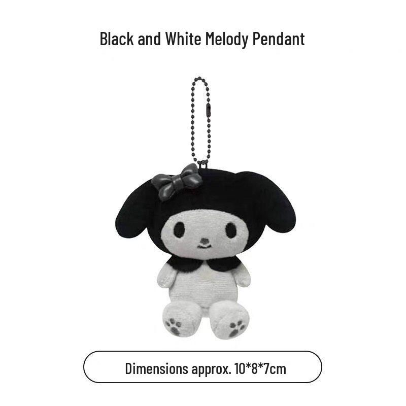 В наличии Серия Sanrio Черно-белая: Подвеска-кукла Плюшевый котенок Угольно-черный