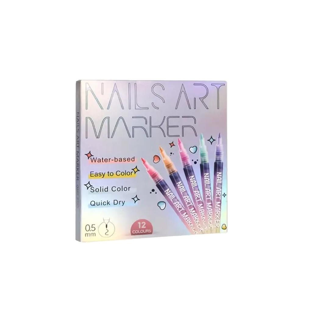 Набор ручек для ногтей из 12 цветов, ручки для акриловых красок для дизайна ногтей, маникюра, украшения своими руками, 1 мл