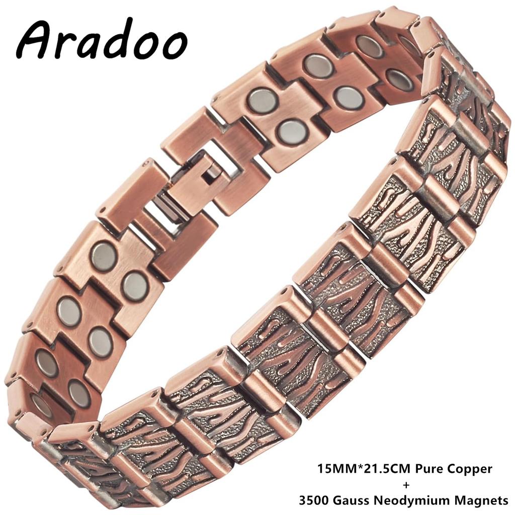 Double Row Magnetic Pure Copper Bracelet with 3500 Gauss Magnetic Wristband Minimalist Design Jewelry Gifts