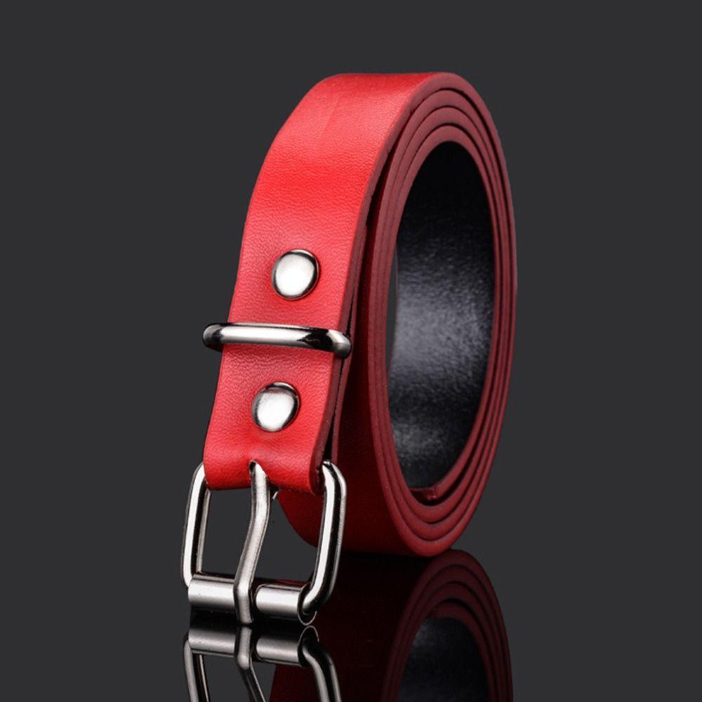 Design Retro Casual Thin Waist Strap Trouser Dress Belts Pin Buckle Waistband Children Leather Belt