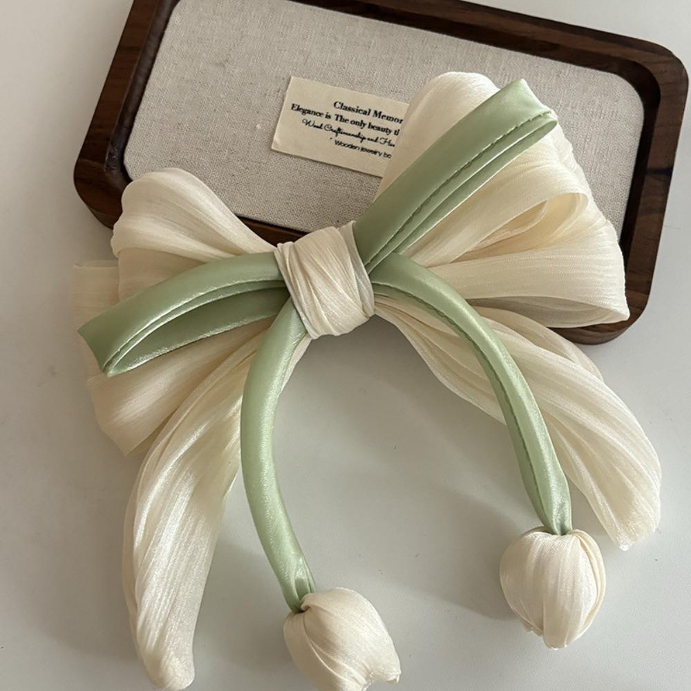 Cloth Tulip Ribbon Hair Ring Hair Tie Flower Hair Claw Exquisite Bowknot Hair Clip Girl