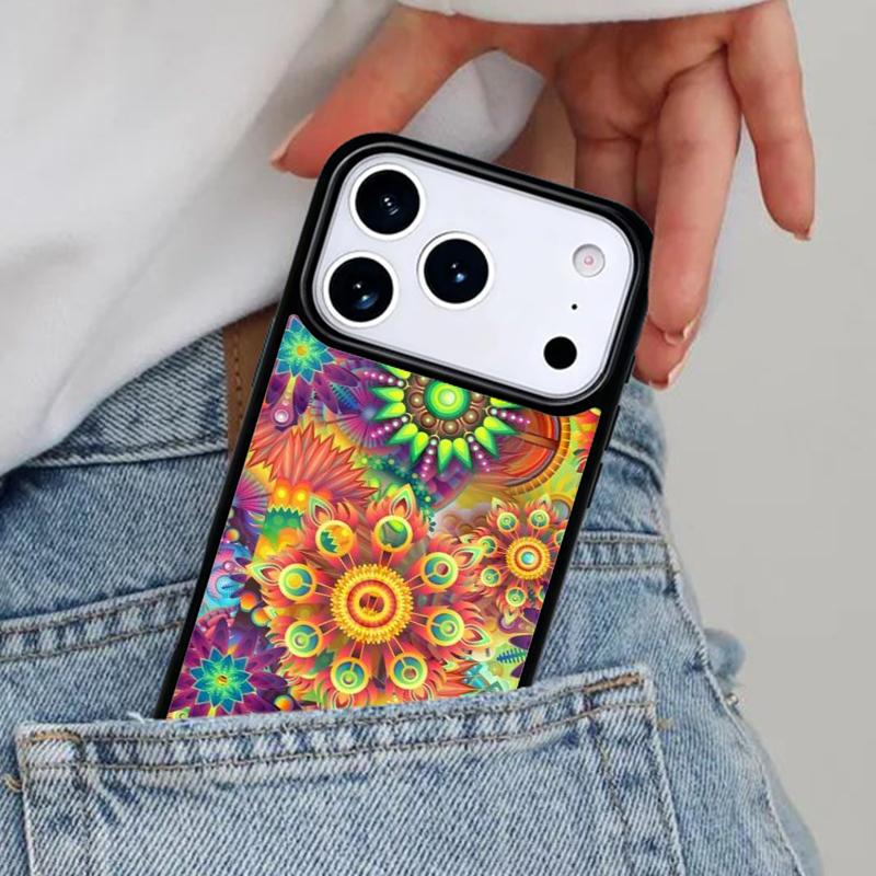 Хиппи Хиппи Психоделическое Искусство Чехол для Телефона для iPhone 16e 15 14 13 12 17 Pro Max Plus Air 17pro Чехол Coque