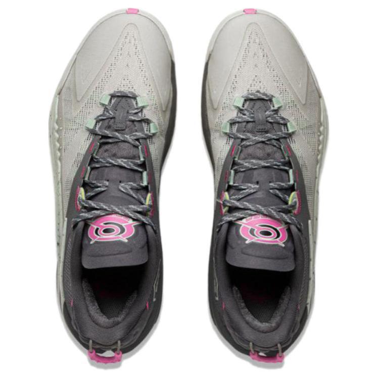 Li Ning износостойкие с поддержкой, упругим захватом, низкие, для уличного исполнения, баскетбольные кроссовки, мужские, серо-голубо-розовые, ABFV005-3