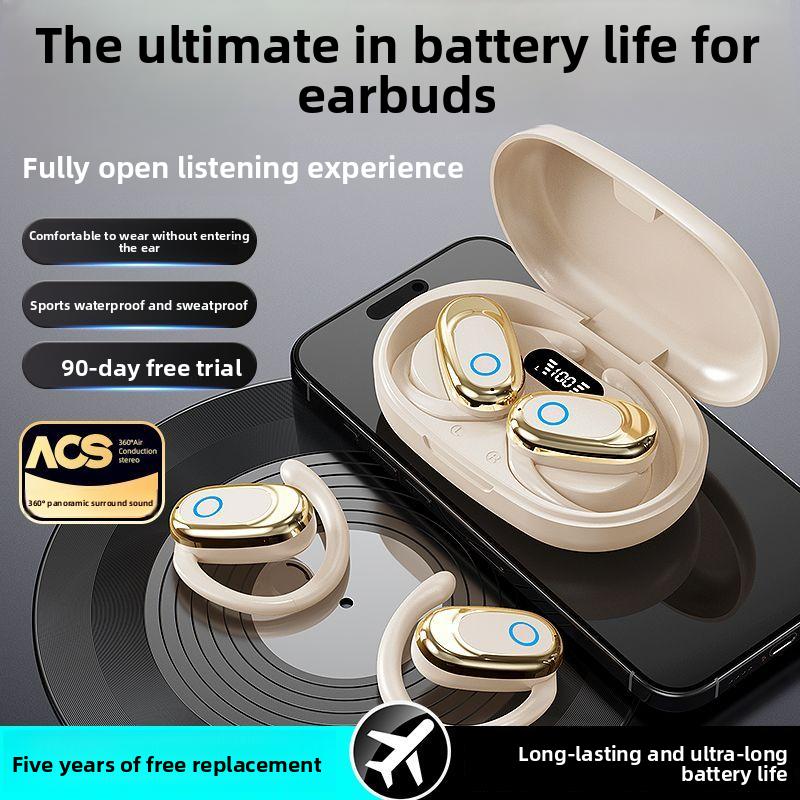 Wireless for 5.49 Earbuds IP6X Waterproof Open-Ear Design Sports-Grade ANC Bone-Conduction Hi-Res High-Fidelity Sound Made