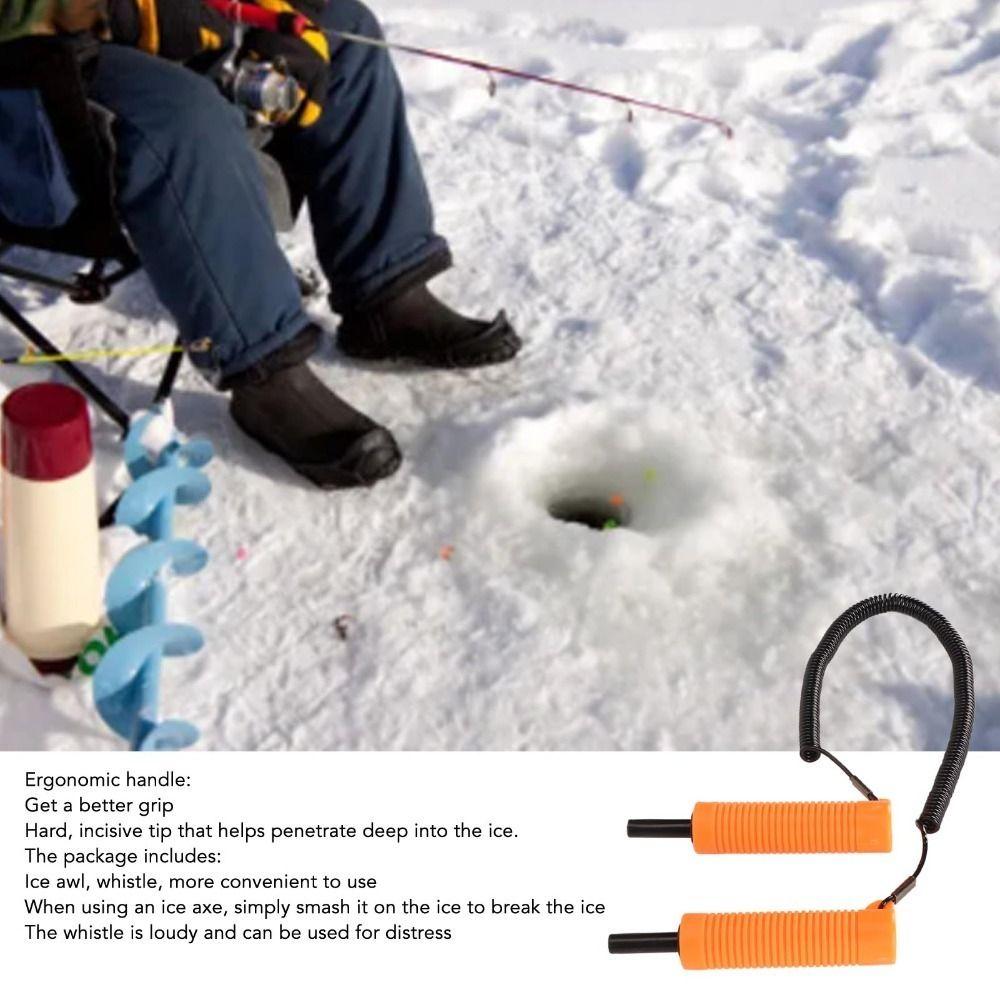 with Emergency Whistle Ice Awls Comfortable Grip Breaking Tools Durable Ice Picks  Ice Fishing