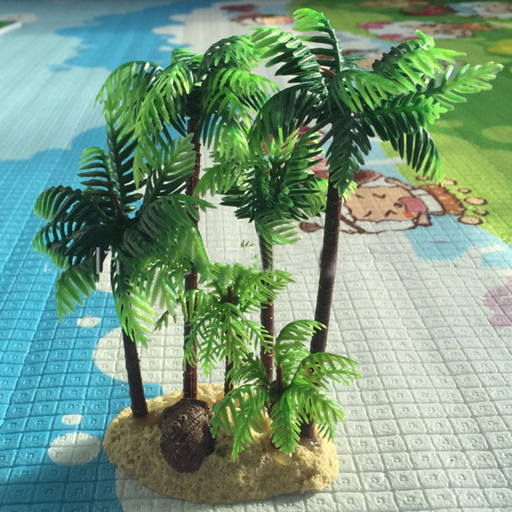 14Cm Plastic Coconut Palm Tree Miniature Plant Bonsai Craft Micro Landscape Diy Decor