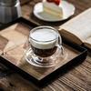 1 набор стеклянных стаканов с двойными стенками и ручкой, креативные прозрачные антиожоговые термоизоляционные стаканы для воды, молока, лимонного сока, кофе