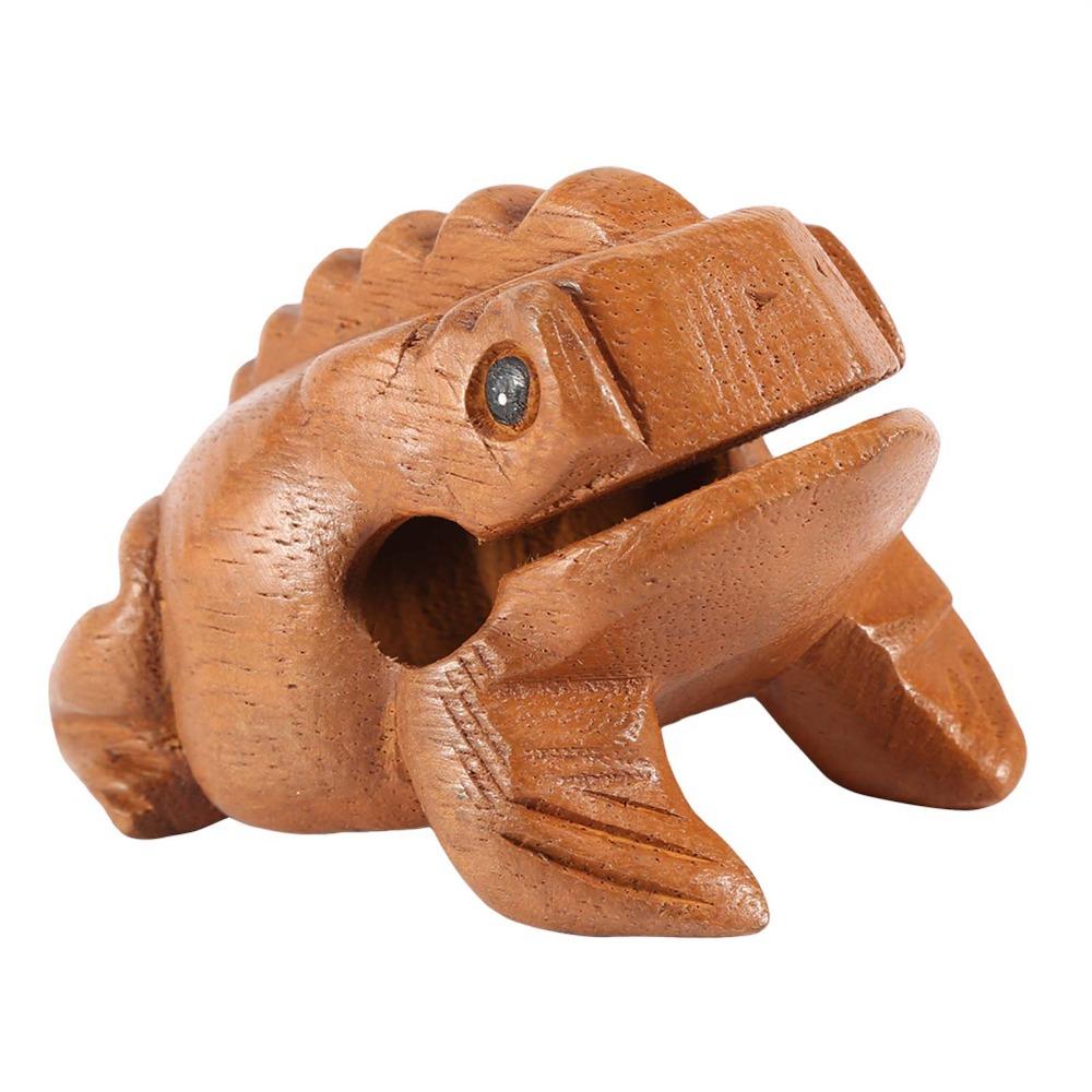 Yeliow Wooden Lucky Frog Wooden Frog Sound Making Ornament Desktop Ornament