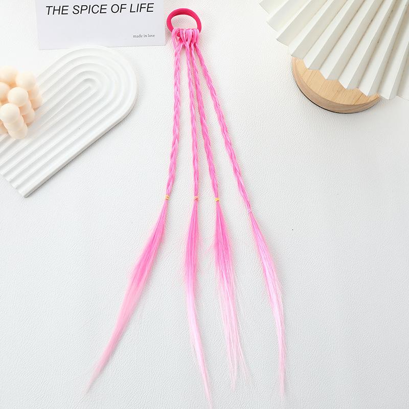 Kids Colored Gradient Wig Braids Scrunchies:Stretchable Extensions for Dreadlocks,Cute Braid Hair Accessories for Girls’ Styling