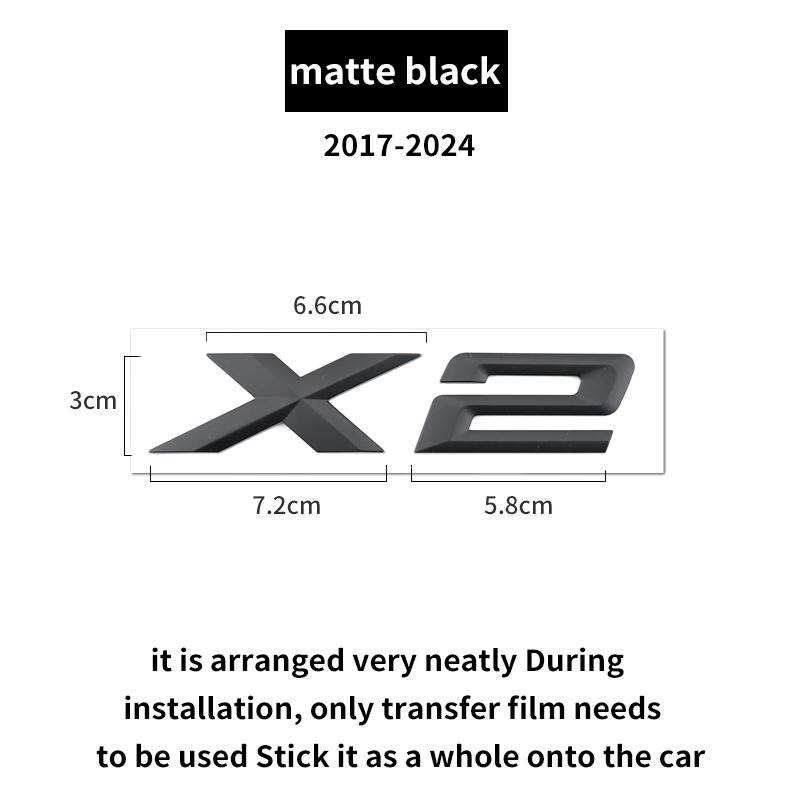 Подходит для BMW X1 X2 X3 X4 X5 X6 X7 F49 U12 F39 G08 G18 F15 F25 F26 G01 G02 G05 G06 G07 и задние буквы серебристый черный