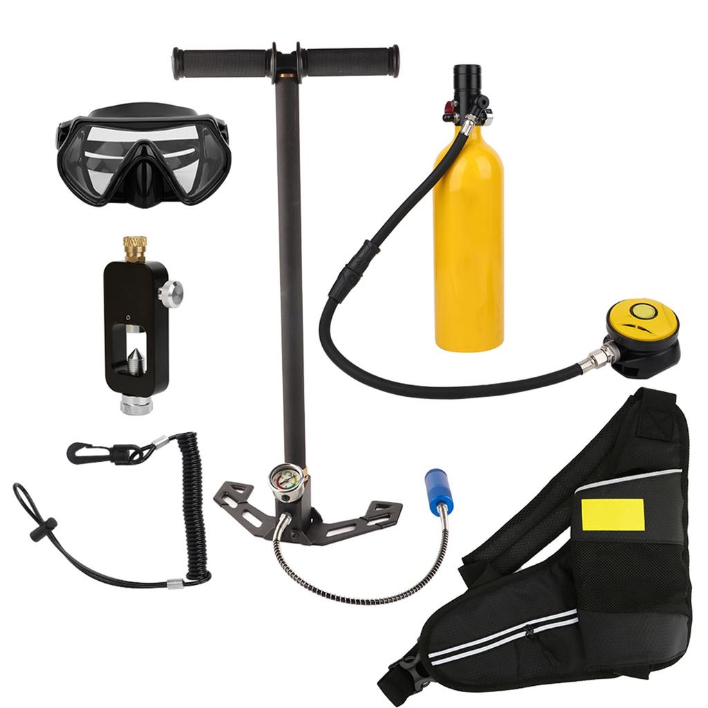 Dive Equipment 1L Rebreather Lanyard Storage Bag Scuba Adapter Inflate Pump Handbag Goggle