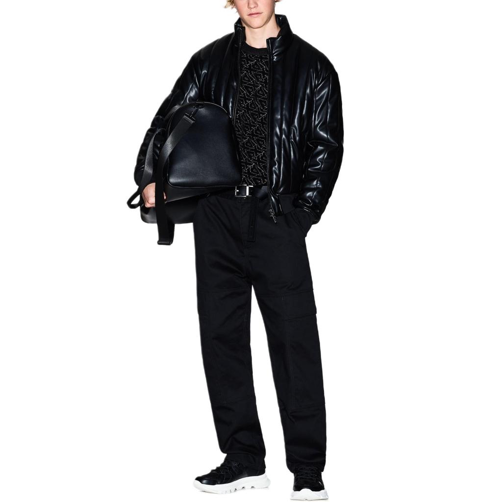 Armani Exchange Свободный круглый вырез Жаккардовый пуловер Мужской свитер XM001330-AF16916-FC196