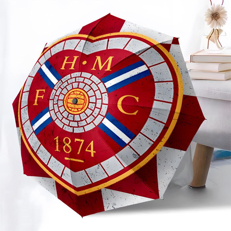 Heart of Midlothian F.C. (Hibs)- Automatic Opening and Closing, 8-rib Structure Portable Umbrella, Suitable for Men and Women in All Seasons