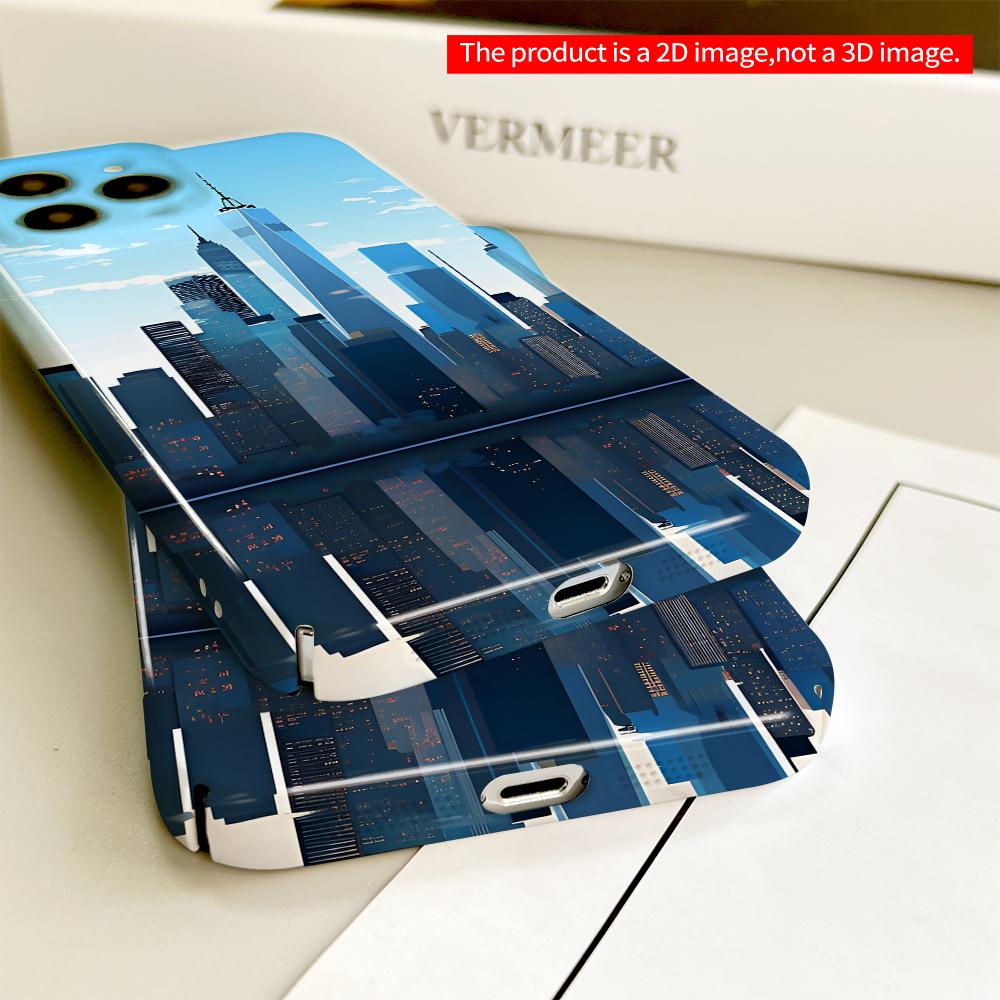 Skyline Reflections Cityscape Phone Case All inclusive film hard phone case, compatible with iPhone 18 Pro Max 17 16 15 14 13 12 11