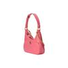 Gucci Aphrodite distressed gold logo zipper closure solid color leather crescent armpit bag hand shoulder bag small size women's pink