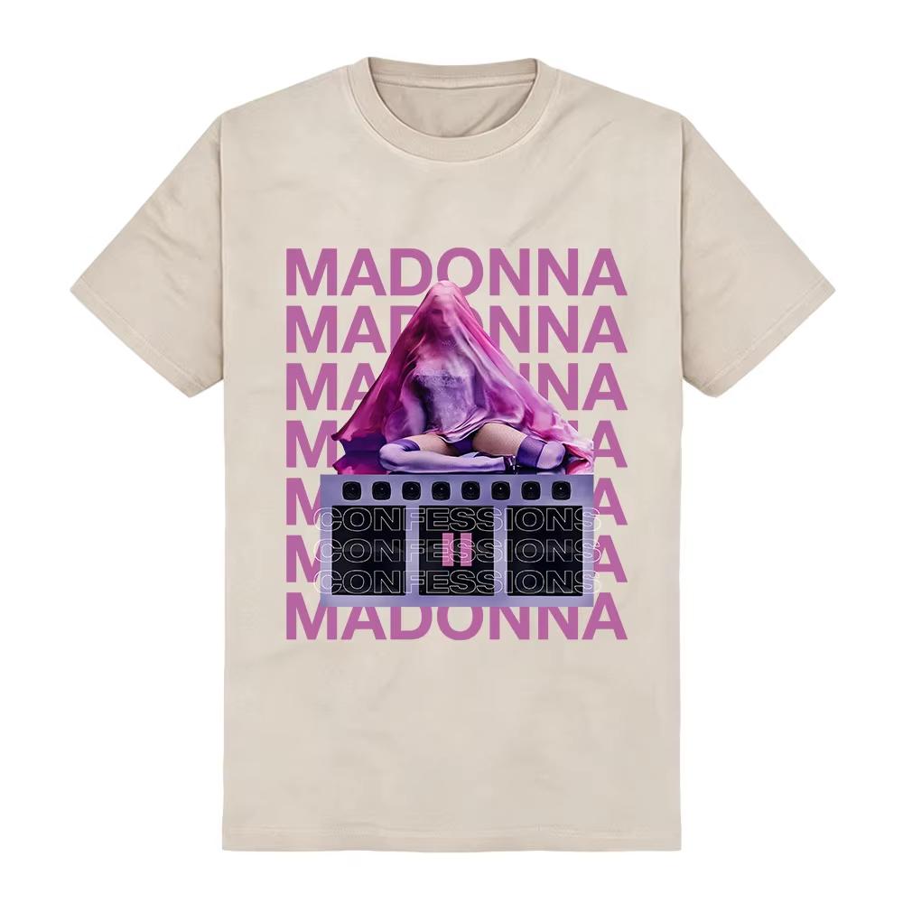 Women Streetwear Madonnaa CONFESSIONS II Tees Graphic Print Man's Clothing Casual Fashion Polyester T-shirt O-neck Design T Shirts