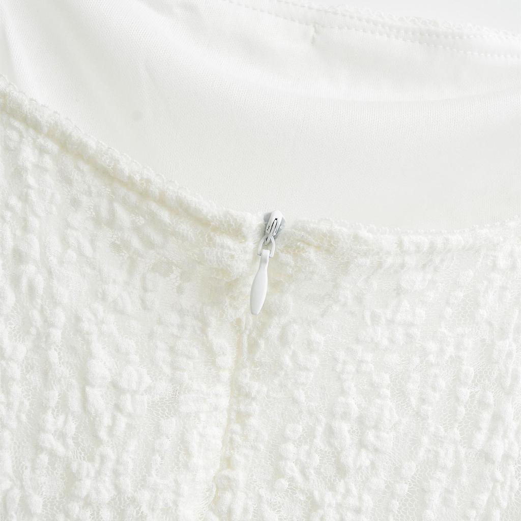 Весна 2025 Женское полупрозрачное платье-майка с кружевной отделкой