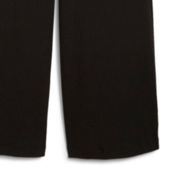 Puma Letter Logo Simple Comfortable Breathable Knitted Sports Pants Women Bottoms Black 629006-01