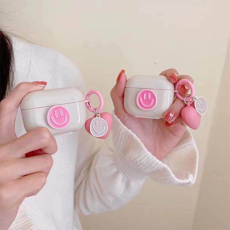 Подходит для Airpods второго поколения Девушка Bluetooth-гарнитура Чехол Airpods Pro третьего поколения Защитный чехол Смайлик Любовь