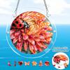 1Set/83pcs 18.8Cm Acrylic Jigsaw Ladybug Chrysanthemum Stained Glass Acrylic Puzzle Suncatcher Hanging Ornament Bright Floral Insect Mosaic Design Pri
