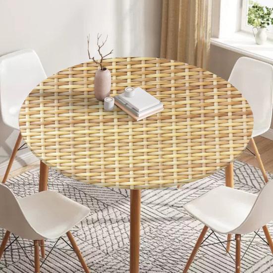 Круглая скатерть Yousheng 47,24 дюйма, моющаяся скатерть с эластичным краем, устойчивая к пятнам, для кухни, сада, улицы