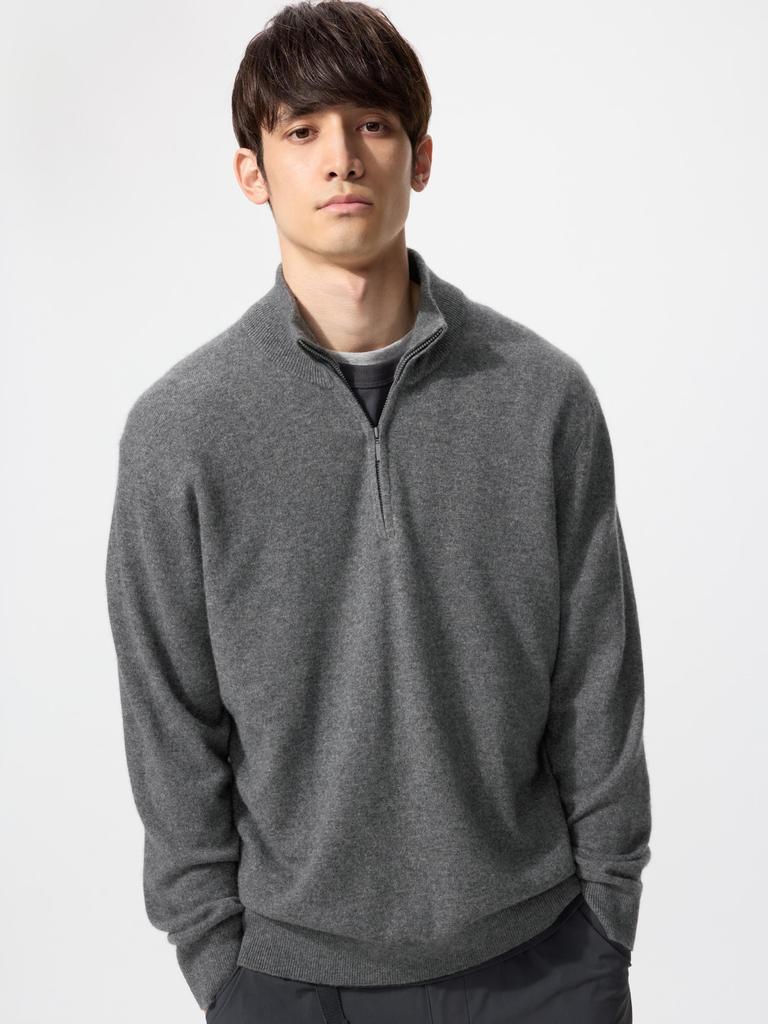 Uniqlo Японский кашемировый свитер с полумолнией