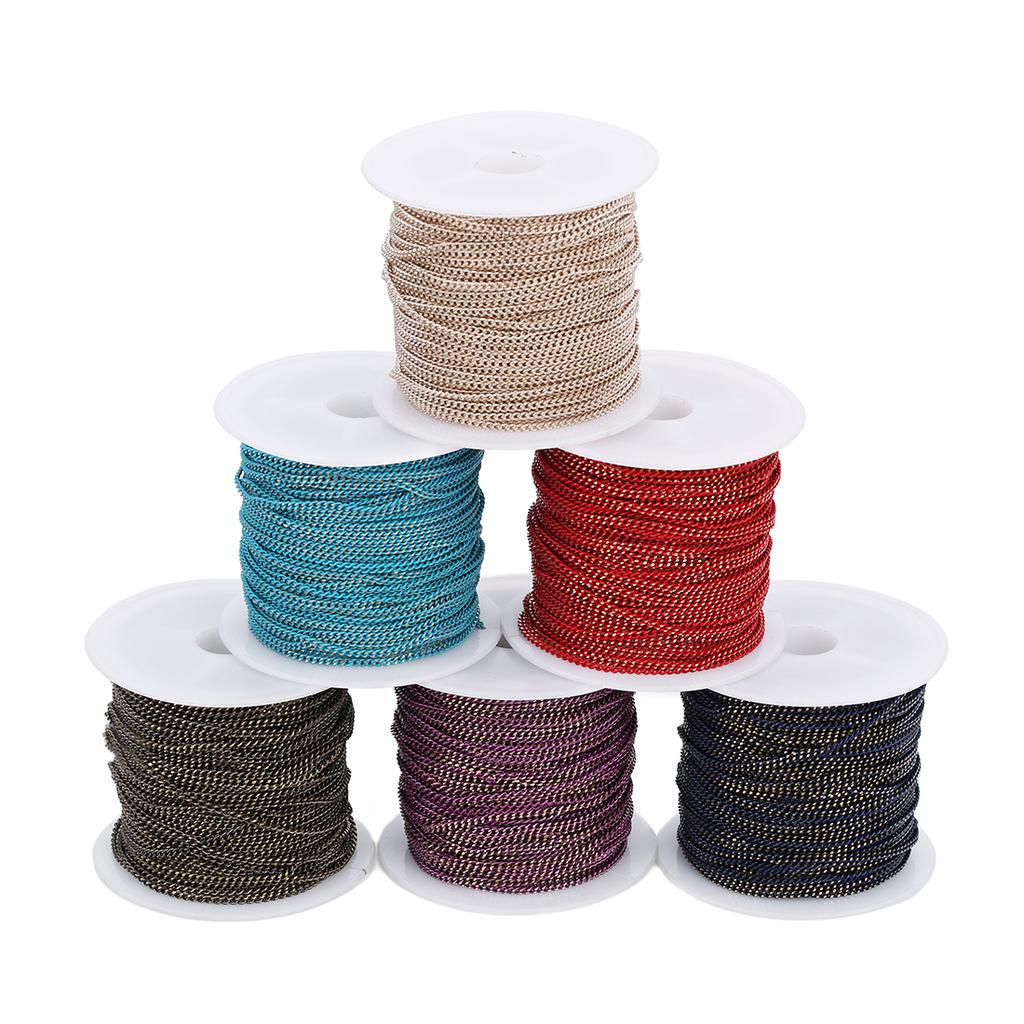 10 yards/Roll Flat Grinding Skin Chains Diy Jewelry Making Connectors Bracelets Necklace Width 1.5 Mm Copper Bulk Chain Finding