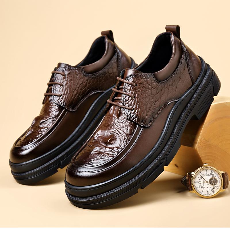 Модная обувь Мужская шнуровка Модная повседневная кожаная мужская обувь для платья черная уличная дышащая британская жених платформа свадебная обувь мужская