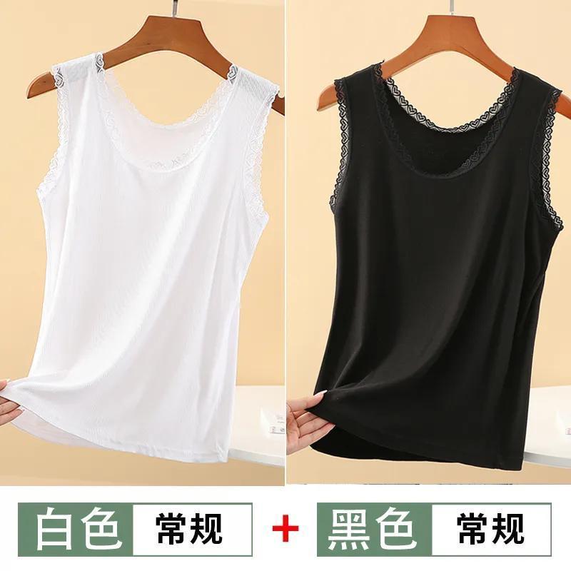 Женская майка Mo Dai Ice Thread с кружевом, свободная, большого размера, облегающая, модная, без рукавов, рубашка