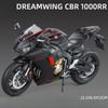 Большой размер Масштаб 1/9 Honda Dreamwing CBR 1000RR Сплав Модель мотоцикла Коллекция Официальная лицензия Мотоцикл Игрушка Миниатюра