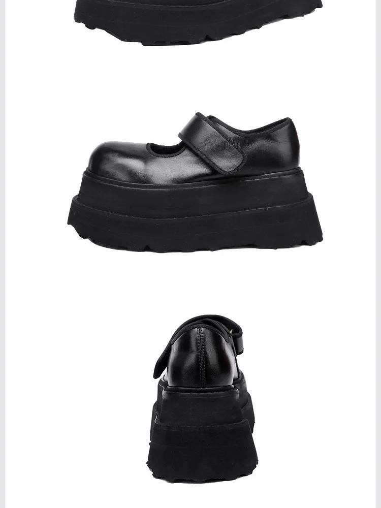 Johnature Туфли из натуральной кожи на толстой подошве 7 см, винтажные универсальные женские туфли на плоской платформе