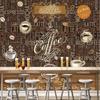 Кофейня Mural Ретро Кофейня 3D Алфавит Фон Обои Кафе Ресторан Закусочная Настенная Настенная Наклейка Обои