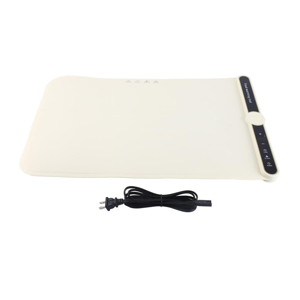 Подогреваемый коврик для еды 330 Вт, нагрев всей поверхности за 8 секунд, 9 настроек температуры, время 6 часов, блокировка от детей, селфи