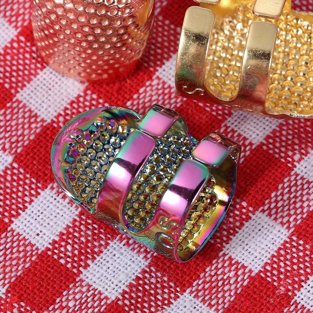 Adjustable Vintage Sewing Thimble Handmade Non-slip Embroidery Against Ring Needle Presser Metal Needle Hoop Finger Protector