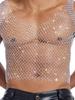 Унисекс Топ-сетка со стразами - Блестящий Прозрачный Жилет для Фестиваля Электронной Музыки