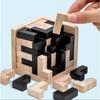 3D Cube Puzzle Luban Interlocking Creative Educational Wooden Toy Brain IQ Mind Early Learning Game Gift For Children Letter 54T