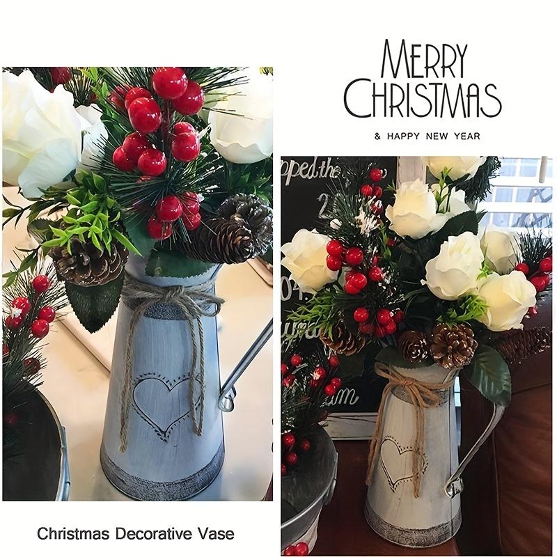 Металлическая ваза в деревенском стиле, оригинальная ваза-молочник, ваза в стиле шебби-шик для украшения дома