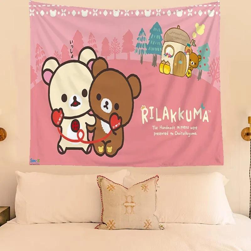 Cute Bear Cartoon Decorative Tapestry Home Wall Decoration Office Living Room Tapestry