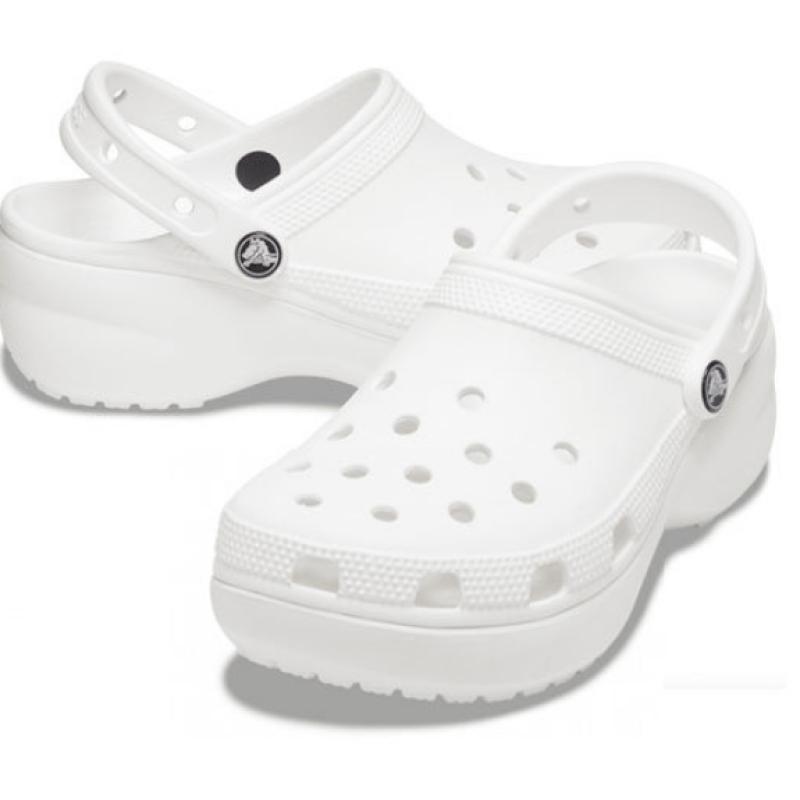 Crocs Женские классические сабо на платформе, белые 206750 100