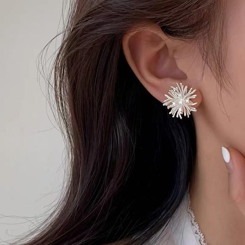 925 Silver Needle Shiny Zircon Flower Stud Earrings For Women Party Romantic Fine Jewelry Light Luxury Accessories