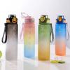 1Liter Large Capacity Sports Water Bottle Gradient Color Drinking Bottles With Scale Outdoor Camping Cycling Hiking Gym Jugs