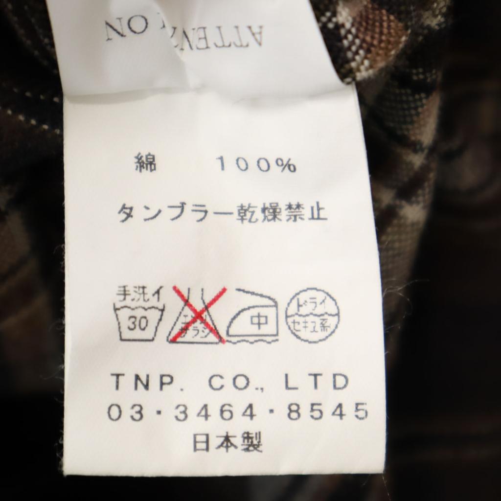 Nonnative Made In Japan Check Long Sleeve Flannel Shirt 2 Brown Men's Used