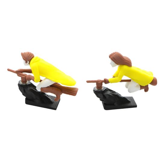 2 шт. Настольное украшение для дрифта «Летающая метла», Декор для автомобиля, Веселая игрушка-волшебник на приборную панель с плавным движением, Салон автомобиля